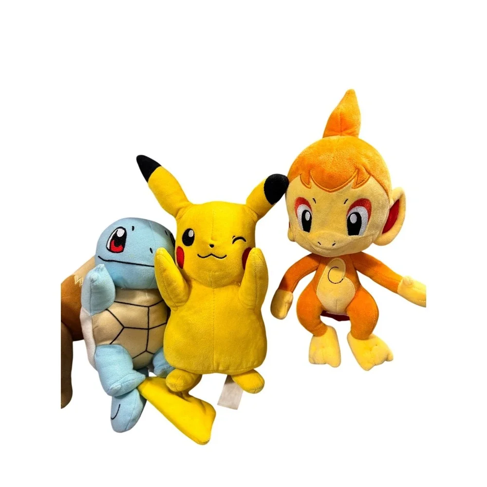 Pokemon Plush Lot Pikachu Eevee‎ Squirtle Chimchar Stuffed Animal Toy Bundle 4pc - Picture 2 of 4